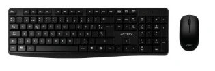 [AC-931755] Kit Inalámbrico ACTECK KT25, Estándar, Negro, Conectividad: Inalámbrica, Teclas: 105, 2 botones + scroll MK440